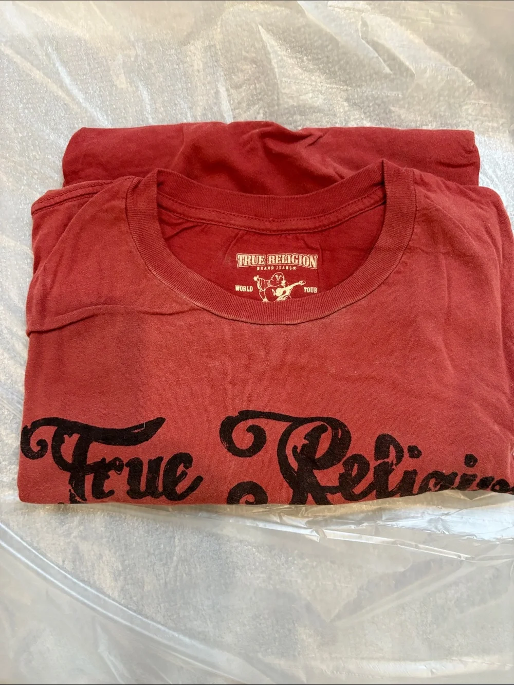 True Religion Red Crewneck Graphic Short Sleeve Tee